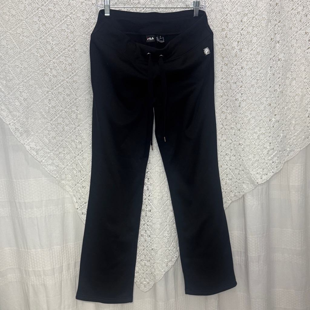 Fila Sport Womens Black Athletic Bootcut Pants